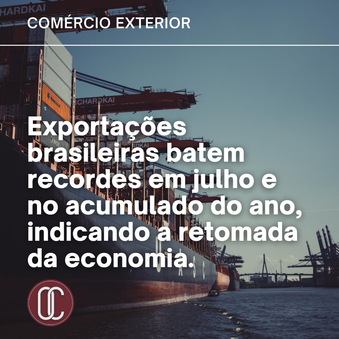 Exportações brasileiras batem recordes em julho e no acumulado do ano